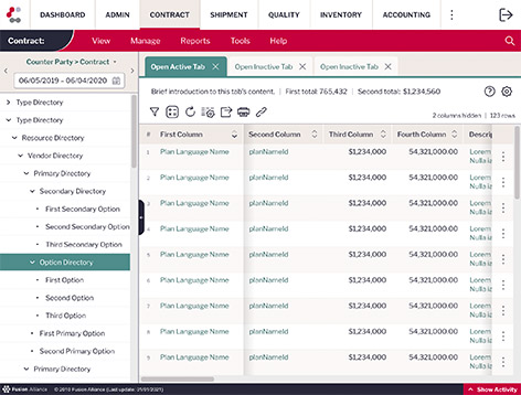ComTrac Application Screen