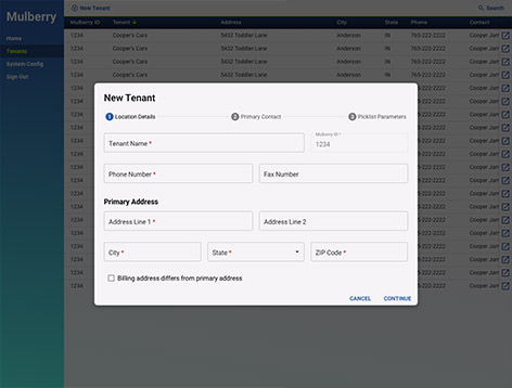Mulberry Application Screen